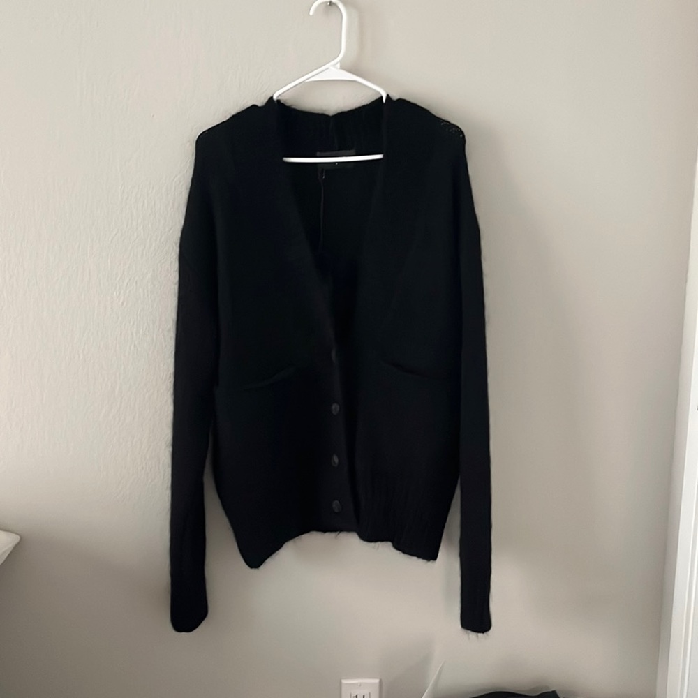 Represent Black Wool Cardigan